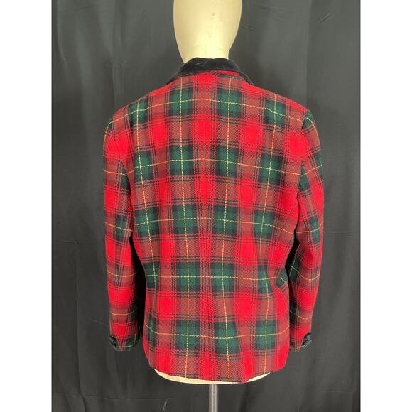 Vintage Norton McNaughton Wool Red Plaid Blazer, Button Up, Pockets - Picture 3 of 8
